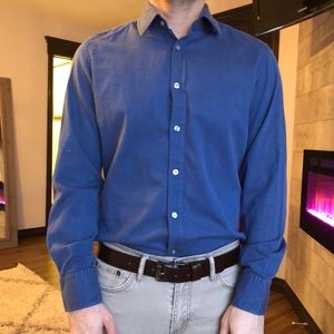 Hugo Boss blue button shirt